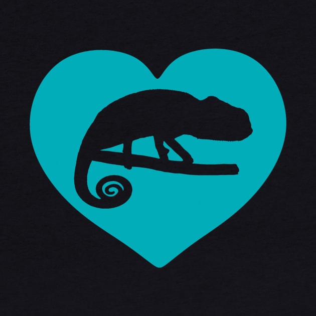 Blue Chameleon Heart for Chameleon Lovers by Mochi Merch